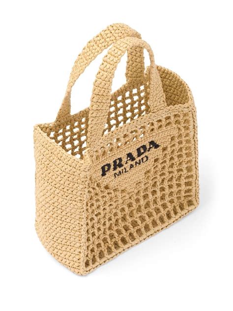 prada raffia tote small.